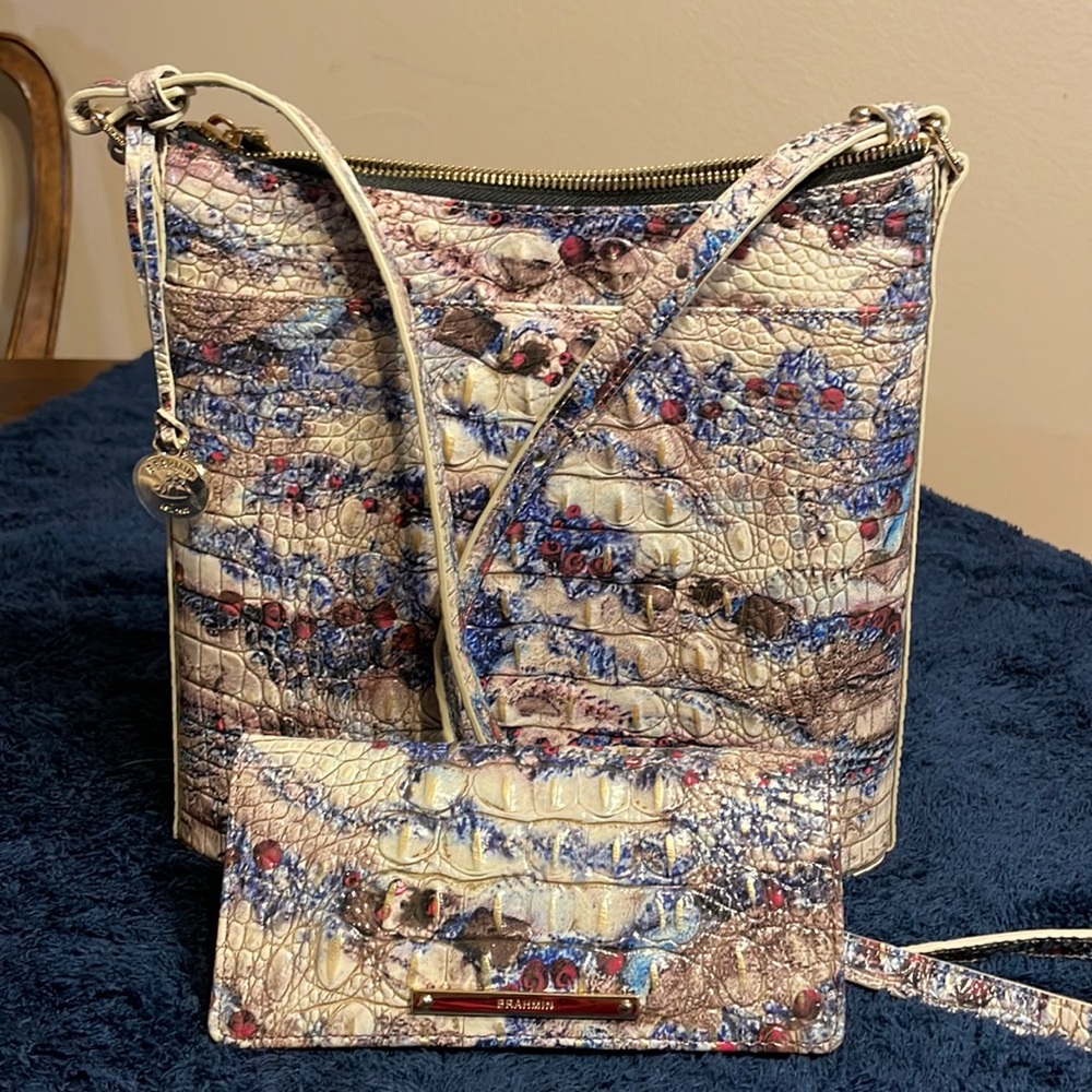 Brahmin Katie Melbourne WITH matching Ady wallet. Color is Stratus.